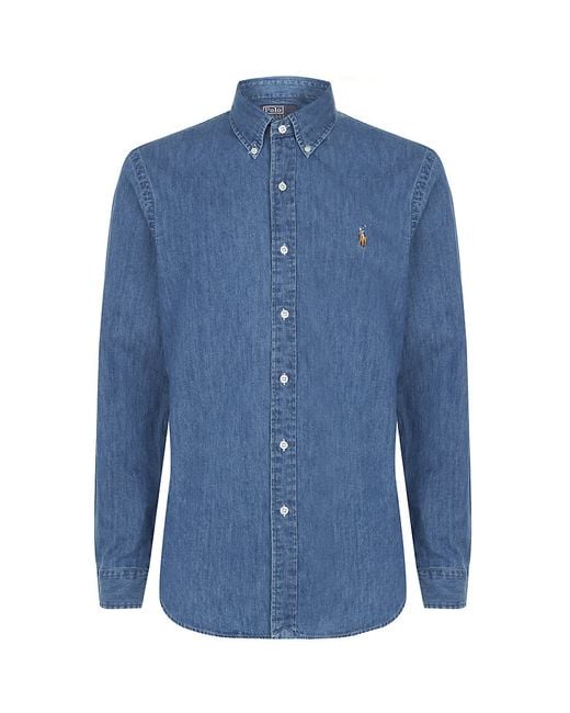 Polo Ralph Lauren Blue Classic-fit Denim Shirt for men