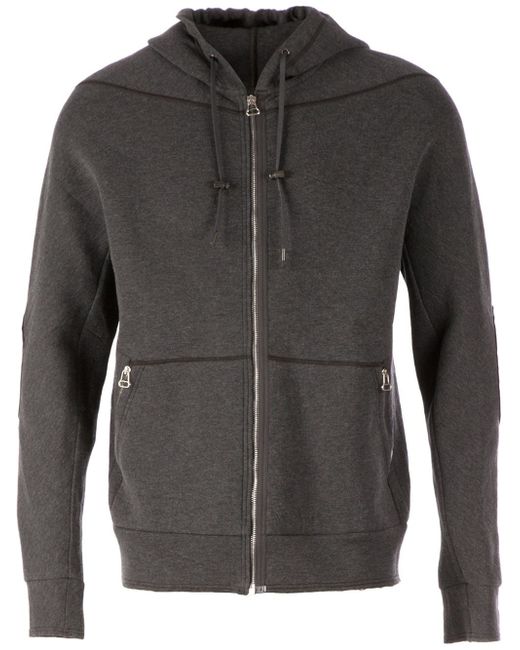 Lanvin Gray Elbow Patch Hoodie for men