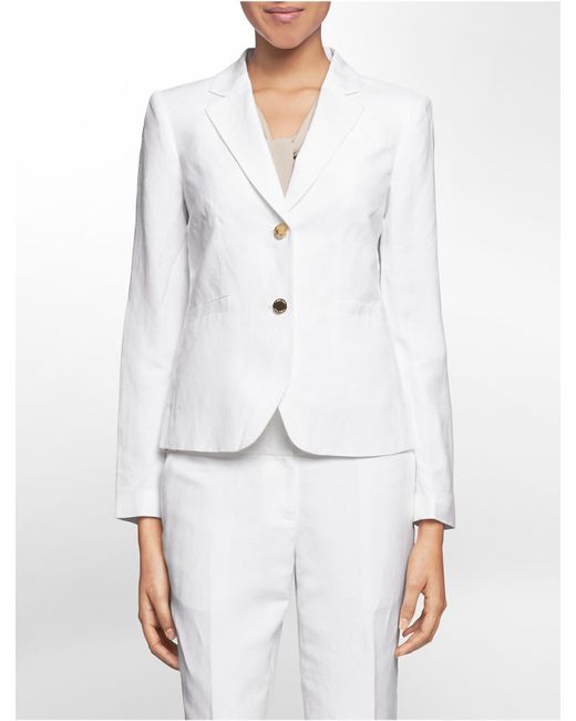 Calvin Klein White Label Two Button Linen Suit Jacket