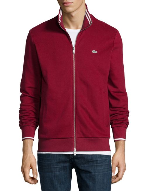Lacoste | Red Full-zip Tipped Track Jacket for Men | Lyst