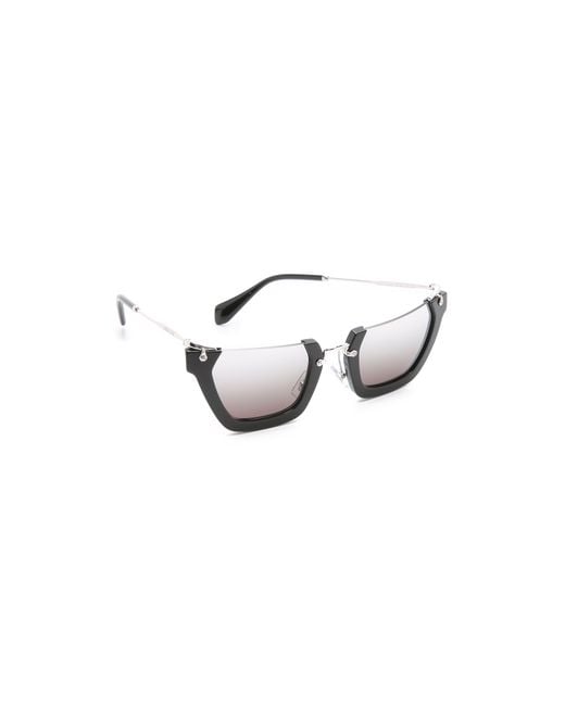 Miu Miu Top Cut Sunglasses - Black/grey Gradient