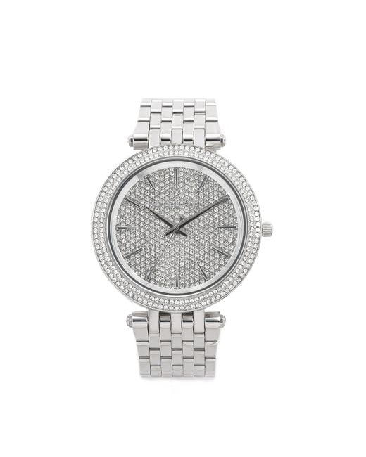 michael kors silver diamond watch