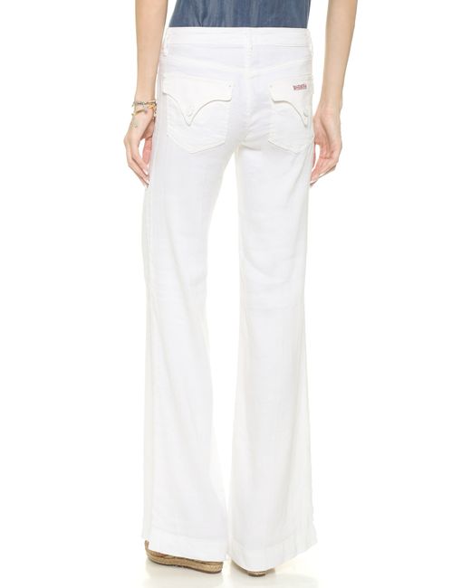 Hudson Jeans Gwen Wide Leg Linen Pants - White