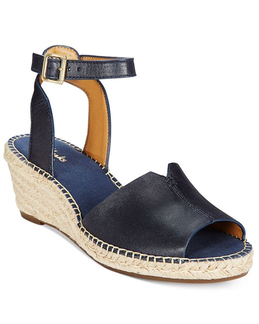 Clarks Artisan Women's Petrina Selma Espadrille Wedge Sandals in Black ...