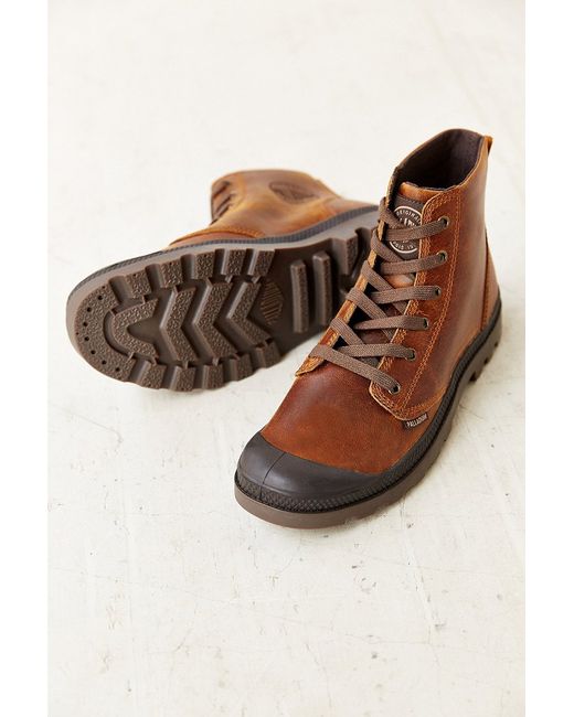 Palladium Brown Pampa High-Top Leather Boot for men