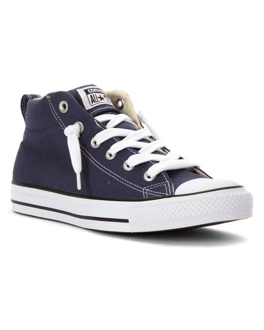 Converse Chuck Taylor Street Mid Sneaker in Blue for Men (Navy/Natural ...
