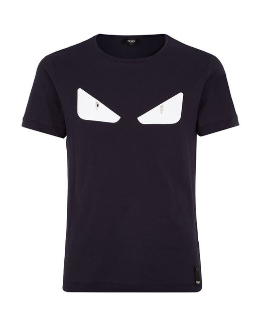 Fendi Black Studded Monster Eyes T-shirt for men