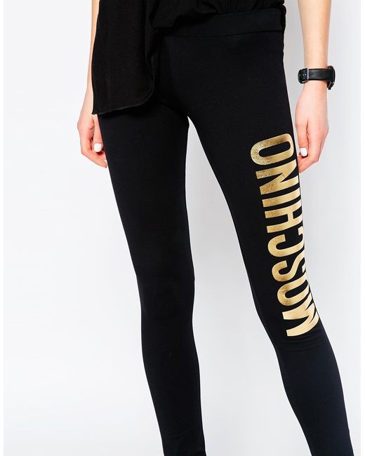 Moschino Girls Black Logo Leggings | Junior Couture USA