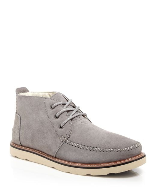 TOMS Gray Suede Chukka Boots for men