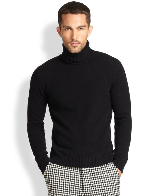 Ami Paris Wool Turtleneck Sweater in Black for Men | Lyst