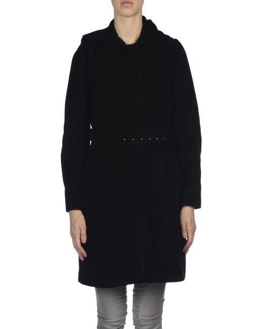 Stefanel Coat in Black - Save 40% | Lyst