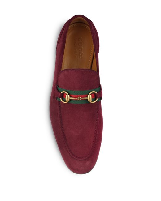Gucci Suede Horsebit Loafers in Red for 