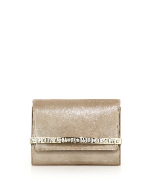 jimmy choo bow anthracite clutch bag