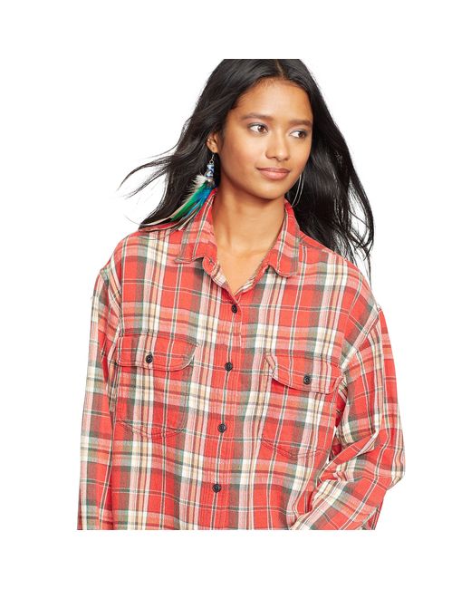 Denim & Supply Ralph Lauren Plaid Rl Big Shirt in Red | Lyst