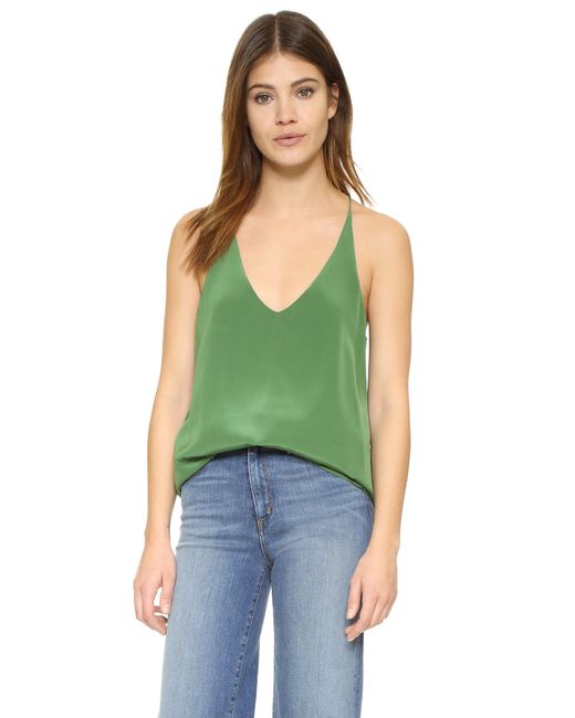 Farfetch Women Clothing Tops Camisoles Camisole silk top Green 