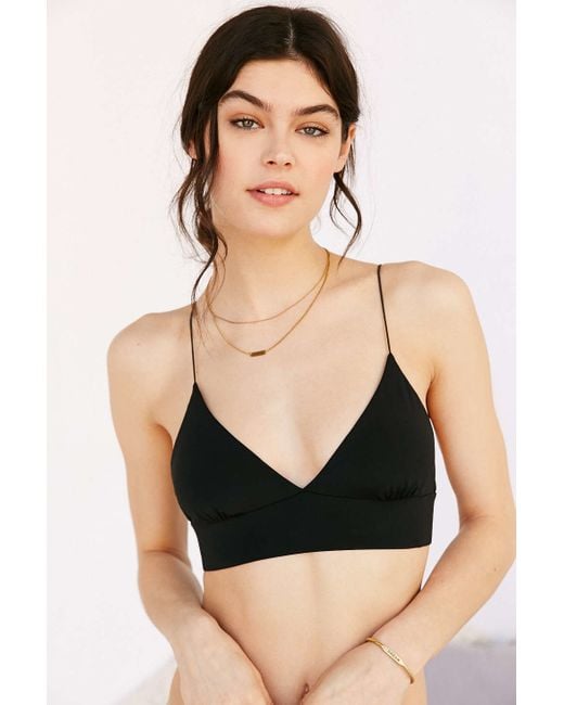 Out From Under Black Skinny Strap Bra Top