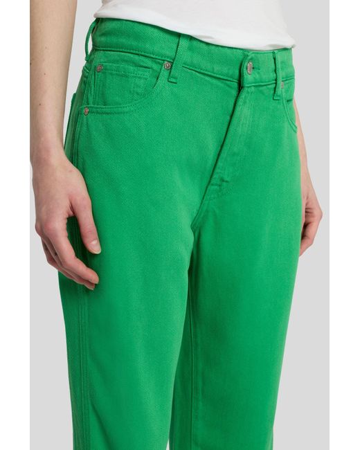 7 For All Mankind Green Tess Trouser Colored Apple