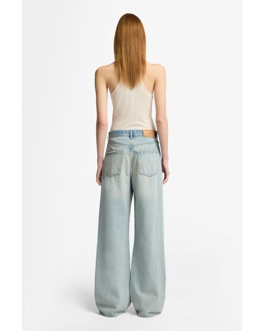 7 For All Mankind Blue Low Slung Wide Leg Mankind Peaches