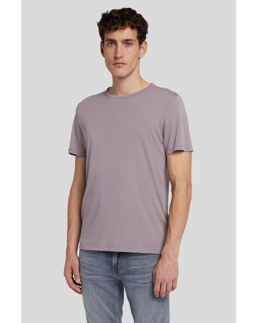 7 For All Mankind Purple Featherweight Tee Cotton Mauve for men