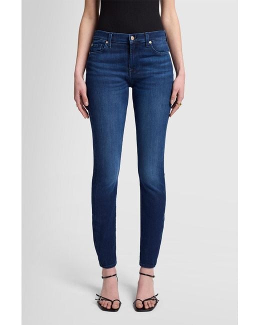 7 For All Mankind Blue The Skinny Slim Illusion La Jolla With Embellished SQUIGGLE for men