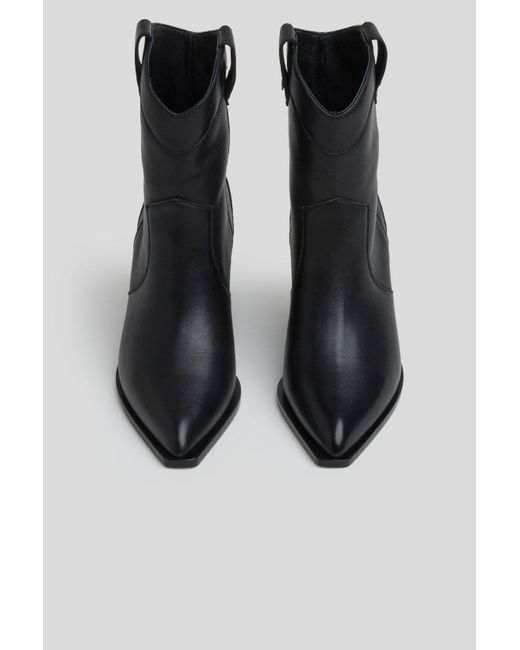 7 For All Mankind Blue Cowboy Boot Leather Black