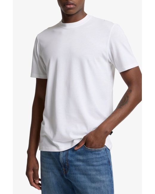 7 For All Mankind Crew Neck T-shirt Cotton Lyocell White for men