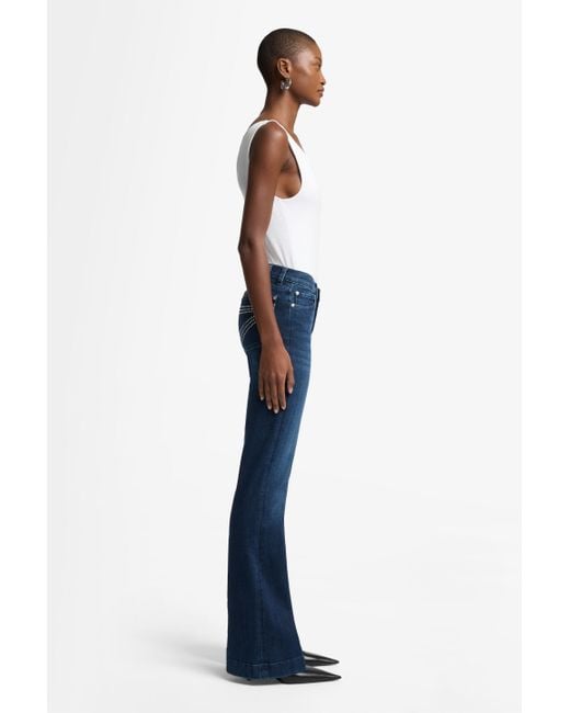 7 For All Mankind Blue Studded Dojo In Slim Illusion