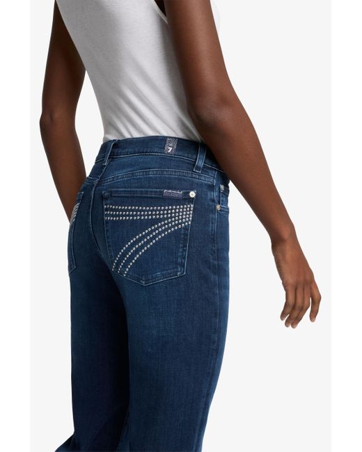 7 For All Mankind Blue Studded Dojo In Slim Illusion