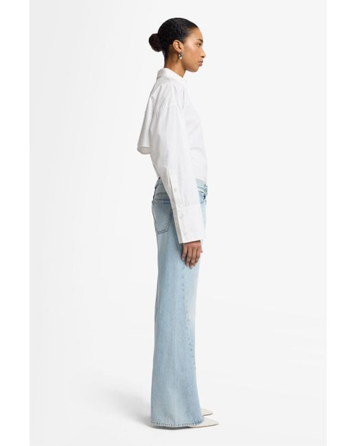 7 For All Mankind Blue Twisted Spencer Flare Mankind Tempe