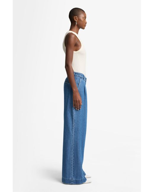 7 For All Mankind Blue Pleated Trouser In Weightless