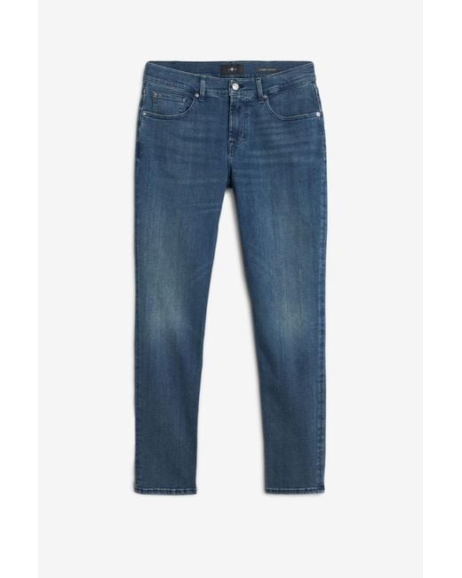 7 For All Mankind Blue Slimmy Tapered In Luxe Performance for men