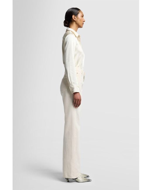 7 For All Mankind White Tess Trouser Wide Corduroy EGGSHELL