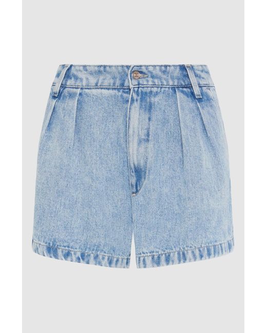 7 For All Mankind Blue Pleated Short Abyss for men
