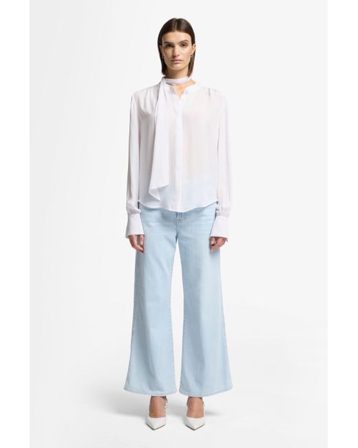 7 For All Mankind Blue Lotta Cropped Left Hand Malibu Sky