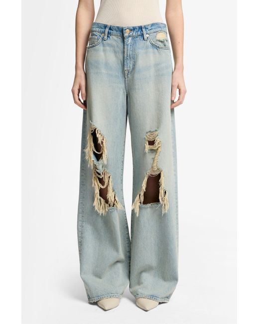 7 For All Mankind Blue Low Slung Wide Leg Mankind Peaches