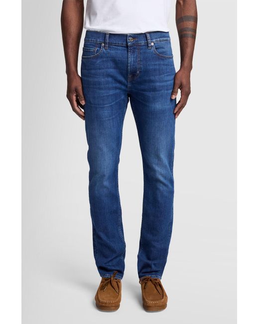 7 For All Mankind Blue Paxtyn Stretch Tek Apostrophe for men