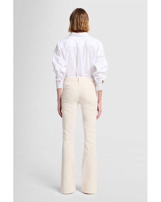 7 For All Mankind Blue Bootcut Corduroy With Side Slit EGGSHELL