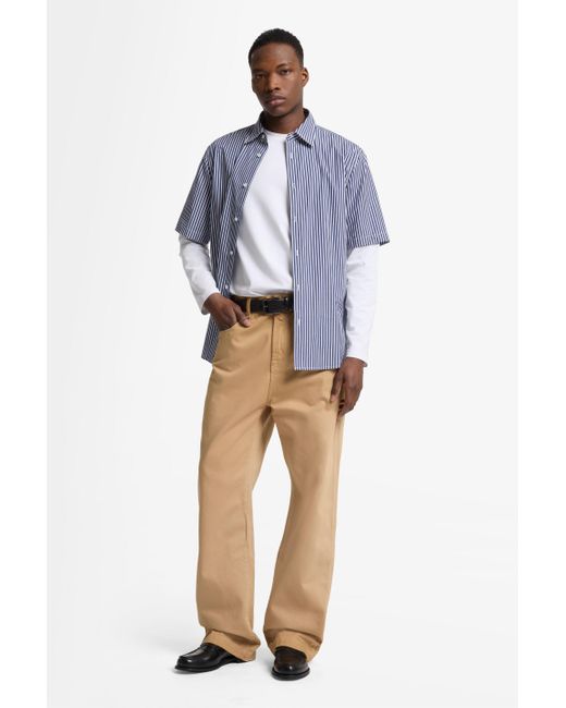 7 For All Mankind Natural Utility Wide Leg Twill Beige