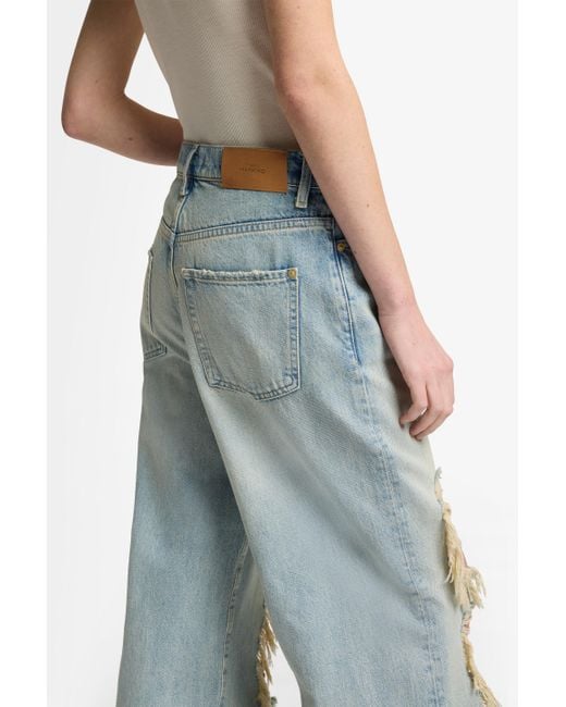 7 For All Mankind Blue Low Slung Wide Leg Mankind Peaches