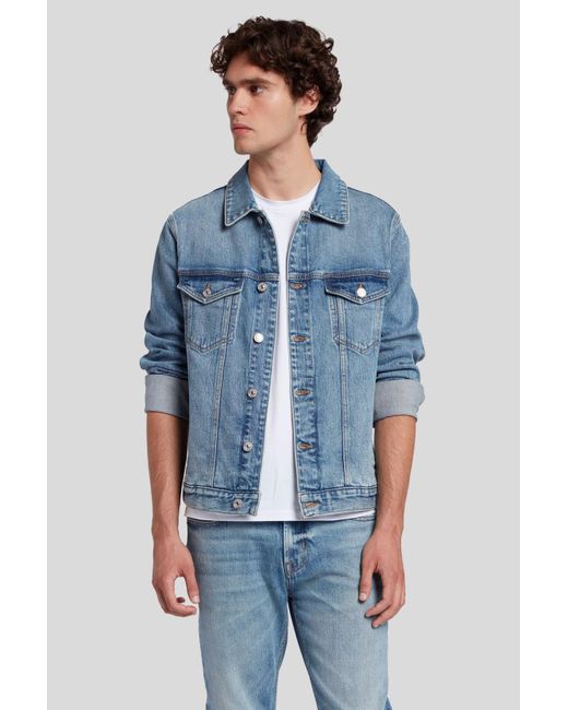7 For All Mankind Blue Perfect Jacket Step Up for men