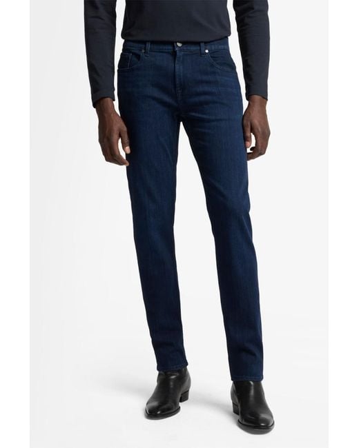 7 For All Mankind Blue Slimmy Tapered In Luxe Performance for men