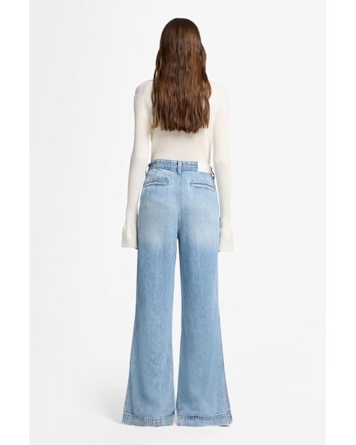 7 For All Mankind Blue Pleated Trouser Abyss for men