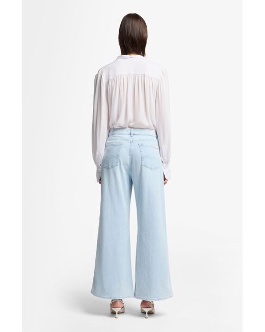 7 For All Mankind Blue Lotta Cropped Left Hand Malibu Sky