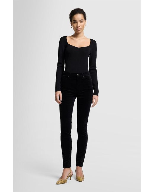 7 For All Mankind Hw Skinny Velvet Black