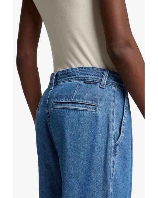 7 For All Mankind Blue Pleated Trouser In Weightless