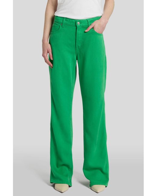 7 For All Mankind Green Tess Trouser Colored Apple
