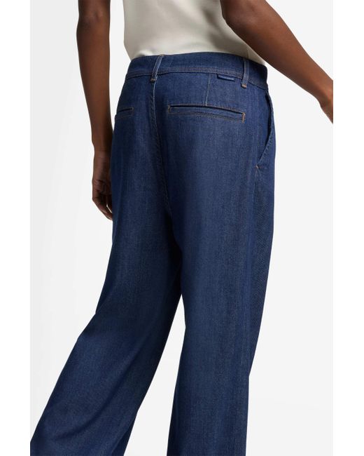 7 For All Mankind Blue Pleated Trouser In Weightless