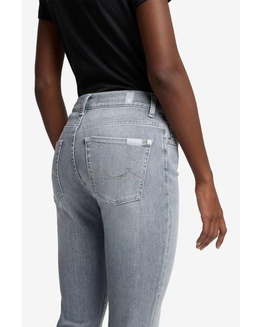 7 For All Mankind Blue Bootcut In Slim Illusion