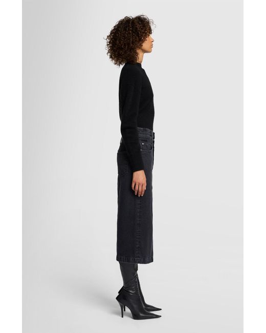 7 For All Mankind Black Double Waisted Skirt Hustle