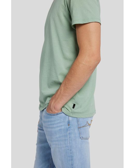 7 For All Mankind Green Featherweight Tee Cotton Celadon for men